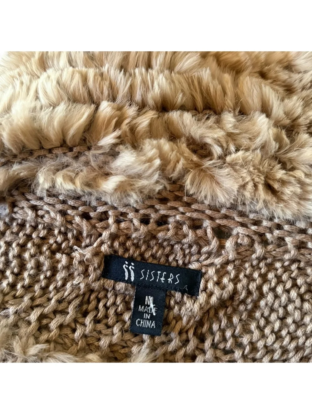 3 Sisters Y2K Authentic Rabbit Fur Ruffle Sweater